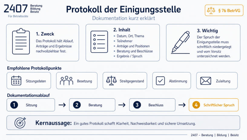 Protokoll der Einigungsstelle – Dokumentation kurz erklärt